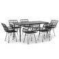 vidaXL Juego de comedor de jardín 7 piezas ratán sintético negro