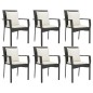 vidaXL Set de comedor de jardín 7 pzas y cojines ratán sintético negro vidaXL Set de comedor de jardín 7 pzas y cojines ratán sintético negro