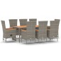 vidaXL Set comedor jardín 9 pzas y cojines ratán sintético gris vidaXL Set comedor jardín 9 pzas y cojines ratán sintético gris