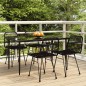vidaXL Juego de comedor de jardín 5 piezas ratán sintético negro