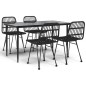 vidaXL Juego de comedor de jardín 5 piezas ratán sintético negro