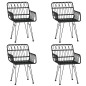 vidaXL Juego de comedor de jardín 5 piezas ratán sintético negro vidaXL Juego de comedor de jardín 5 piezas ratán sintético negro