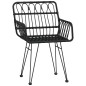 vidaXL Juego de comedor de jardín 5 piezas ratán sintético negro vidaXL Juego de comedor de jardín 5 piezas ratán sintético negro