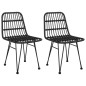 vidaXL Juego de comedor de jardín 3 piezas ratán sintético negro vidaXL Juego de comedor de jardín 3 piezas ratán sintético negro