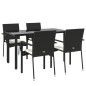 vidaXL Set de muebles jardín 5 pzas con cojines ratán sintético negro vidaXL Set de muebles jardín 5 pzas con cojines ratán sintético negro