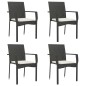 vidaXL Set de muebles jardín 5 pzas con cojines ratán sintético negro vidaXL Set de muebles jardín 5 pzas con cojines ratán sintético negro