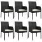 vidaXL Set de comedor de jardín 7 pzas y cojines ratán sintético negro vidaXL Set de comedor de jardín 7 pzas y cojines ratán sintético negro