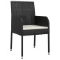 vidaXL Set de comedor de jardín 7 pzas y cojines ratán sintético negro vidaXL Set de comedor de jardín 7 pzas y cojines ratán sintético negro