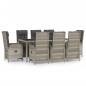 vidaXL Set comedor jardín 9 pzas y cojines ratán sintético gris vidaXL Set comedor jardín 9 pzas y cojines ratán sintético gris