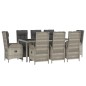 vidaXL Set comedor jardín 9 pzas y cojines ratán sintético gris vidaXL Set comedor jardín 9 pzas y cojines ratán sintético gris