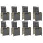vidaXL Set comedor jardín 9 pzas y cojines ratán sintético gris vidaXL Set comedor jardín 9 pzas y cojines ratán sintético gris