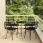 vidaXL Juego de comedor de jardín 5 piezas ratán sintético negro vidaXL Juego de comedor de jardín 5 piezas ratán sintético negro