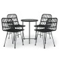 vidaXL Juego de comedor de jardín 5 piezas ratán sintético negro vidaXL Juego de comedor de jardín 5 piezas ratán sintético negro