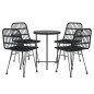 vidaXL Juego de comedor de jardín 5 piezas ratán sintético negro vidaXL Juego de comedor de jardín 5 piezas ratán sintético negro