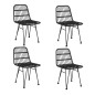 vidaXL Juego de comedor de jardín 5 piezas ratán sintético negro vidaXL Juego de comedor de jardín 5 piezas ratán sintético negro