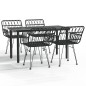 vidaXL Juego de comedor de jardín 5 piezas ratán sintético negro vidaXL Juego de comedor de jardín 5 piezas ratán sintético negro