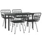 vidaXL Juego de comedor de jardín 5 piezas ratán sintético negro vidaXL Juego de comedor de jardín 5 piezas ratán sintético negro