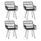 vidaXL Juego de comedor de jardín 5 piezas ratán sintético negro vidaXL Juego de comedor de jardín 5 piezas ratán sintético negro