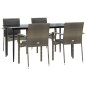 vidaXL Set comedor jardín 5 pzas y cojines ratán sintético negro gris vidaXL Set comedor jardín 5 pzas y cojines ratán sintético negro gris