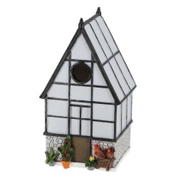 Esschert Design Pajarera de herrerillos forma de invernadero
