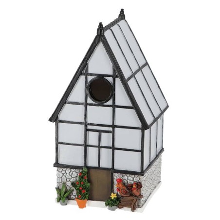 Esschert Design Pajarera de herrerillos forma de invernadero