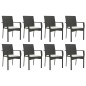 vidaXL Set de comedor de jardín 9 pzas y cojines ratán sintético negro