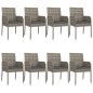 vidaXL Set comedor jardín 9 pzas y cojines ratán sintético negro gris vidaXL Set comedor jardín 9 pzas y cojines ratán sintético negro gris