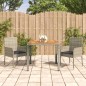 vidaXL Set comedor de jardín 3 piezas con cojines ratán sintético gris vidaXL Set comedor de jardín 3 piezas con cojines ratán sintético gris