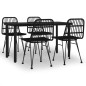 vidaXL Juego de comedor de jardín 5 piezas ratán sintético negro vidaXL Juego de comedor de jardín 5 piezas ratán sintético negro