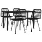 vidaXL Juego de comedor de jardín 5 piezas ratán sintético negro vidaXL Juego de comedor de jardín 5 piezas ratán sintético negro