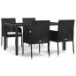 vidaXL Set de muebles jardín 5 pzas con cojines ratán sintético negro vidaXL Set de muebles jardín 5 pzas con cojines ratán sintético negro