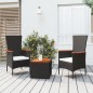 vidaXL Juego muebles jardín 3 pzas madera acacia ratán sintético negro vidaXL Juego muebles jardín 3 pzas madera acacia ratán sintético negro