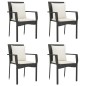 vidaXL Set de muebles jardín 5 pzas con cojines ratán sintético negro vidaXL Set de muebles jardín 5 pzas con cojines ratán sintético negro