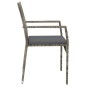 vidaXL Set comedor de jardín 5 piezas con cojines ratán sintético gris vidaXL Set comedor de jardín 5 piezas con cojines ratán sintético gris