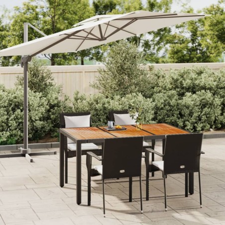 vidaXL Set de muebles jardín 5 pzas con cojines ratán sintético negro