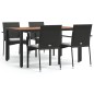 vidaXL Set de muebles jardín 5 pzas con cojines ratán sintético negro vidaXL Set de muebles jardín 5 pzas con cojines ratán sintético negro