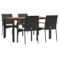 vidaXL Set de muebles jardín 5 pzas con cojines ratán sintético negro vidaXL Set de muebles jardín 5 pzas con cojines ratán sintético negro
