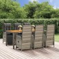 vidaXL Set comedor jardín 7 pzas y cojines ratán sintético gris vidaXL Set comedor jardín 7 pzas y cojines ratán sintético gris