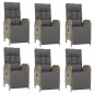vidaXL Set comedor jardín 7 pzas y cojines ratán sintético gris vidaXL Set comedor jardín 7 pzas y cojines ratán sintético gris