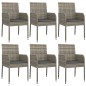 vidaXL Set comedor jardín 7 pzas y cojines ratán sintético gris vidaXL Set comedor jardín 7 pzas y cojines ratán sintético gris