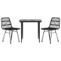 vidaXL Juego de comedor de jardín 3 piezas ratán sintético negro vidaXL Juego de comedor de jardín 3 piezas ratán sintético negro