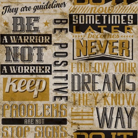 Noordwand Papel pintado Friends&Coffee Words and Letters metal y negro