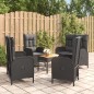 vidaXL Set de muebles jardín 5 pzas con cojines ratán sintético negro vidaXL Set de muebles jardín 5 pzas con cojines ratán sintético negro