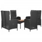 vidaXL Set de muebles jardín 5 pzas con cojines ratán sintético negro vidaXL Set de muebles jardín 5 pzas con cojines ratán sintético negro