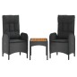 vidaXL Set de muebles jardín 5 pzas con cojines ratán sintético negro vidaXL Set de muebles jardín 5 pzas con cojines ratán sintético negro