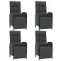 vidaXL Set de muebles jardín 5 pzas con cojines ratán sintético negro vidaXL Set de muebles jardín 5 pzas con cojines ratán sintético negro
