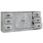 vidaXL Aparadores 3 piezas madera contrachapada gris hormigón vidaXL Aparadores 3 piezas madera contrachapada gris hormigón
