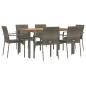 vidaXL Set comedor jardín 7 pzas y cojines ratán sintético gris vidaXL Set comedor jardín 7 pzas y cojines ratán sintético gris