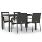 vidaXL Set de muebles jardín 5 pzas con cojines ratán sintético negro vidaXL Set de muebles jardín 5 pzas con cojines ratán sintético negro