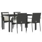 vidaXL Set de muebles jardín 5 pzas con cojines ratán sintético negro vidaXL Set de muebles jardín 5 pzas con cojines ratán sintético negro
